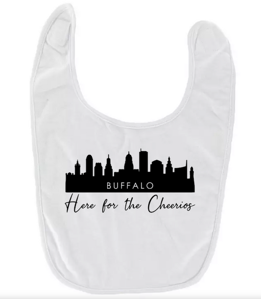 Buffalo “Here for the Cheerios” Baby Bib – Soft Cotton/Poly