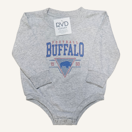 Buffalo Vintage Baby Onesie – Soft Buffalo Prints (0-18 M)