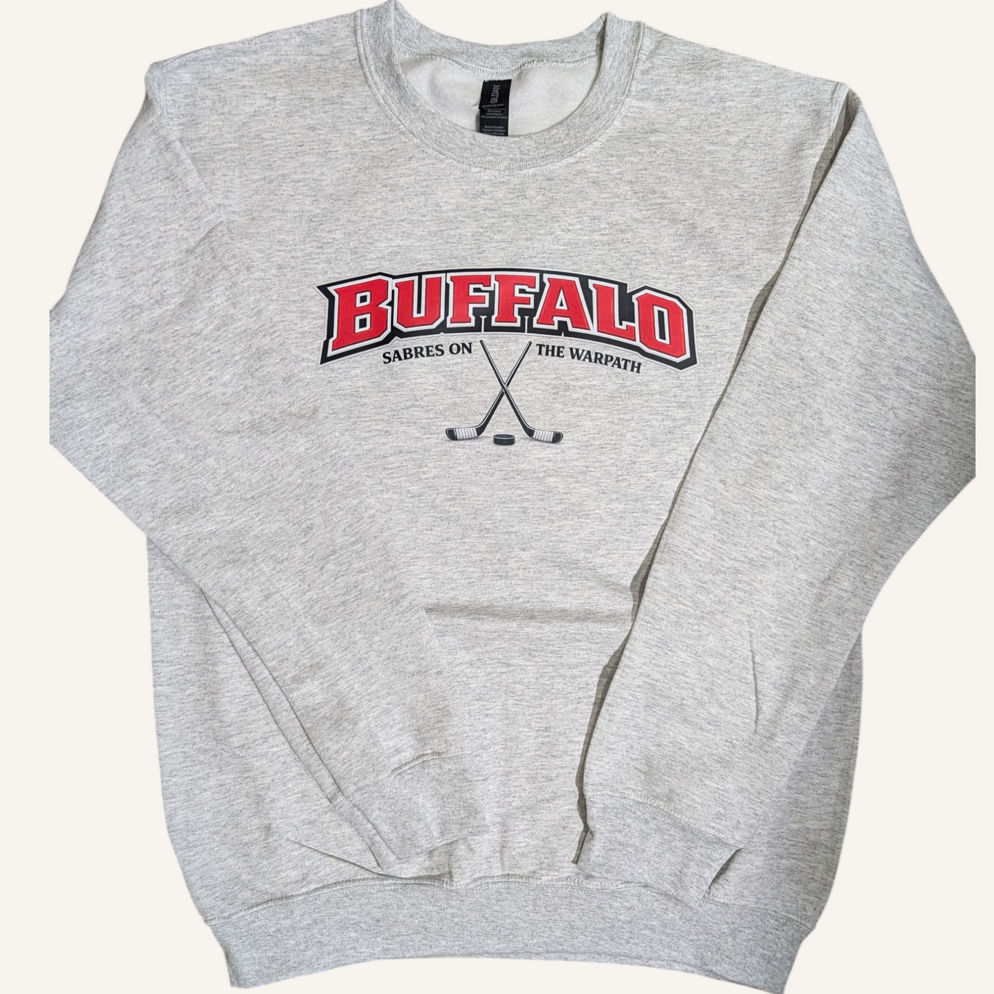 Buffalo Hockey Unisex Crewneck Sweatshirt – Soft Poly/Cotton