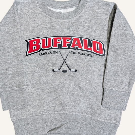 Buffalo Hockey Toddler Crewneck Sweatshirt – Soft Poly/Cotton