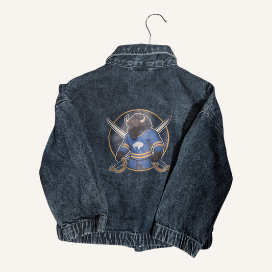 Buffalo Hockey Vintage Denim Jean Jacket – Unisex Statement Jacket