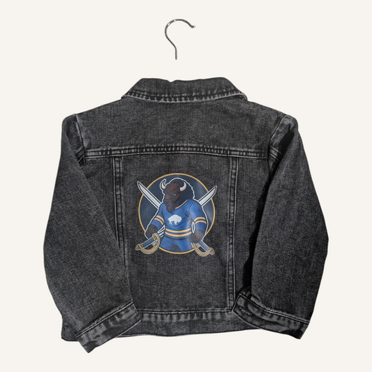Buffalo Hockey Vintage Denim Jean Jacket – Unisex Statement Jacket