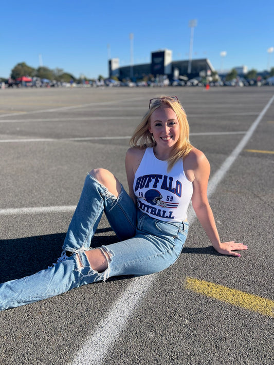 The Cassie Football Tank – Buffalo Game Day Tank Top (XS–XXL)
