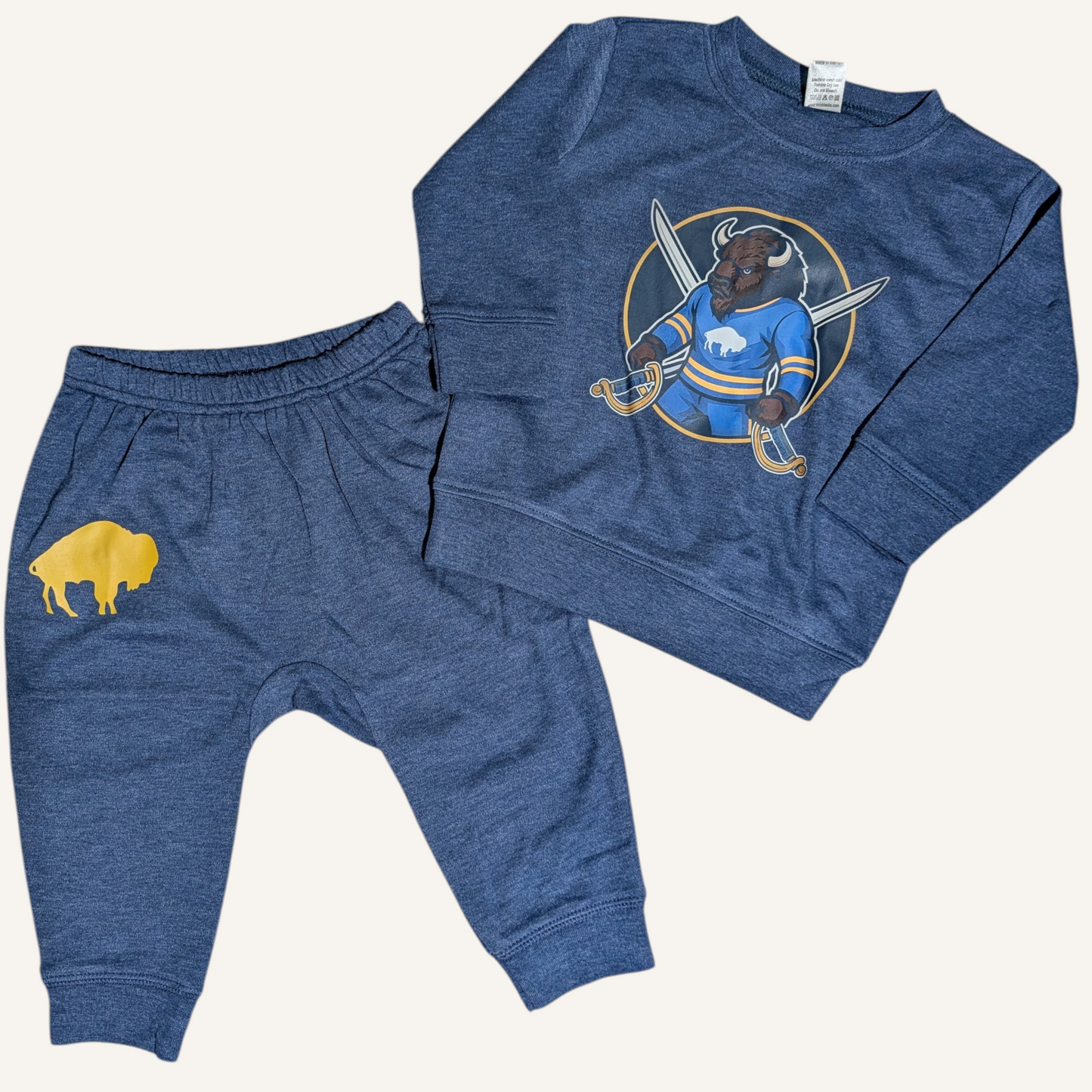 Buffalo Hockey Baby Jogger Set – Soft Poly/Cotton Outfit (0–18 Months)
