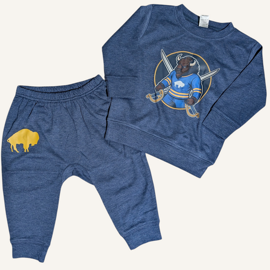 Buffalo Hockey Baby Jogger Set – Soft Poly/Cotton Outfit (0–18 Months)